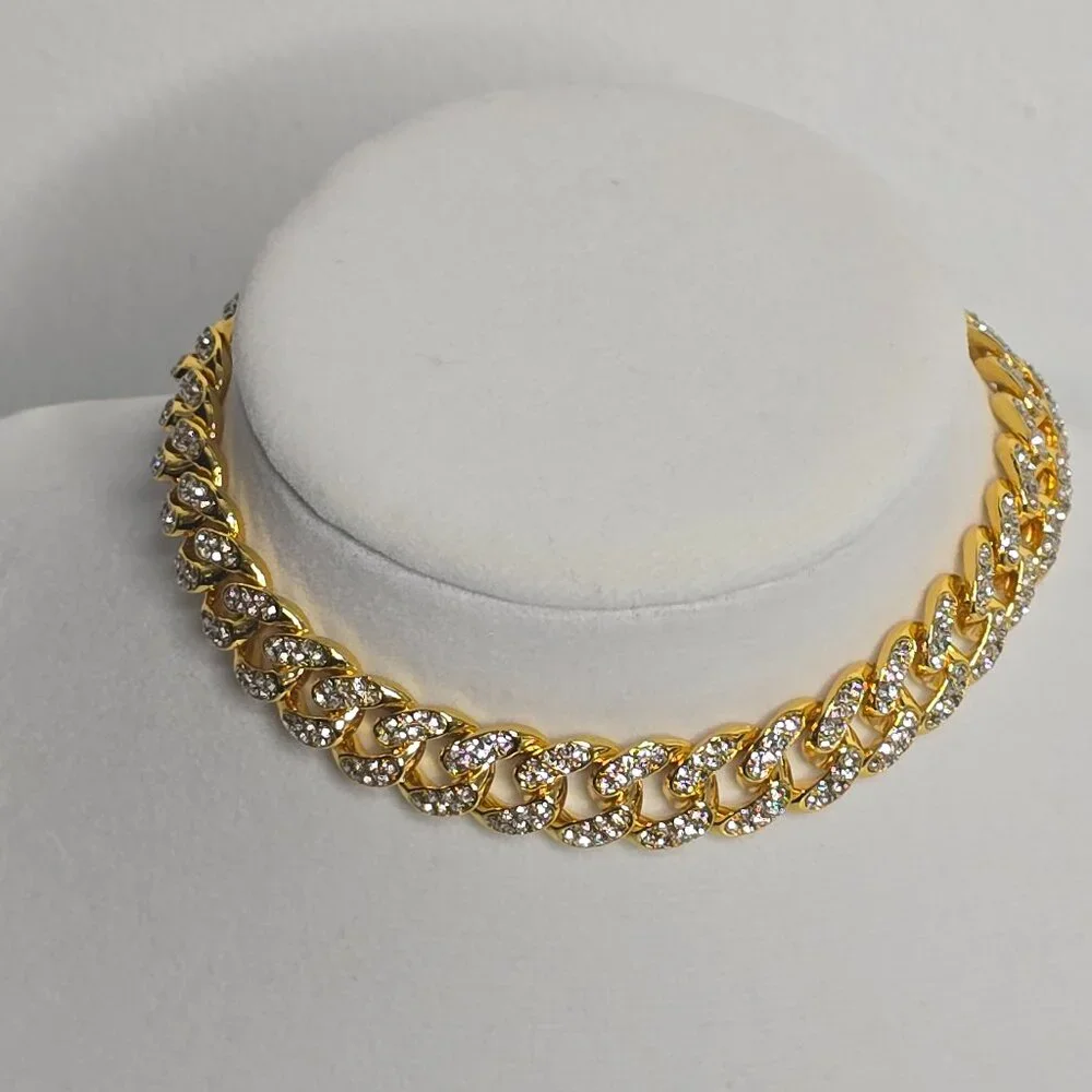 Tallew Gold Dog Chain Diamond Collar Necklace Jewelry Bling‎ 11